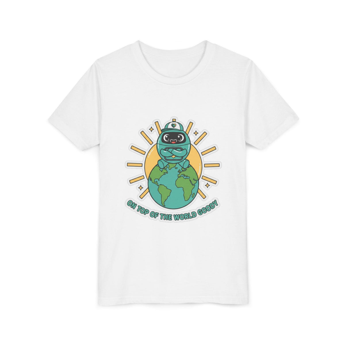 Goody On Top of the World Youth T-Shirt | Goody Universe Kids Robot Tee - Good Life Goods