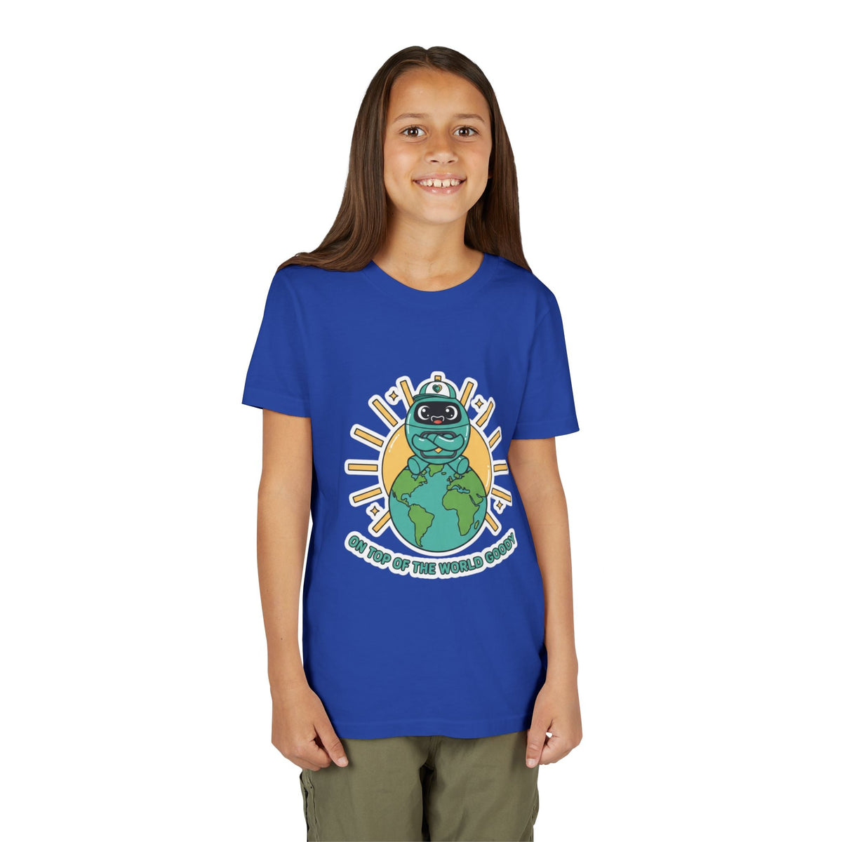 Goody On Top of the World Youth T-Shirt | Goody Universe Kids Robot Tee - Good Life Goods