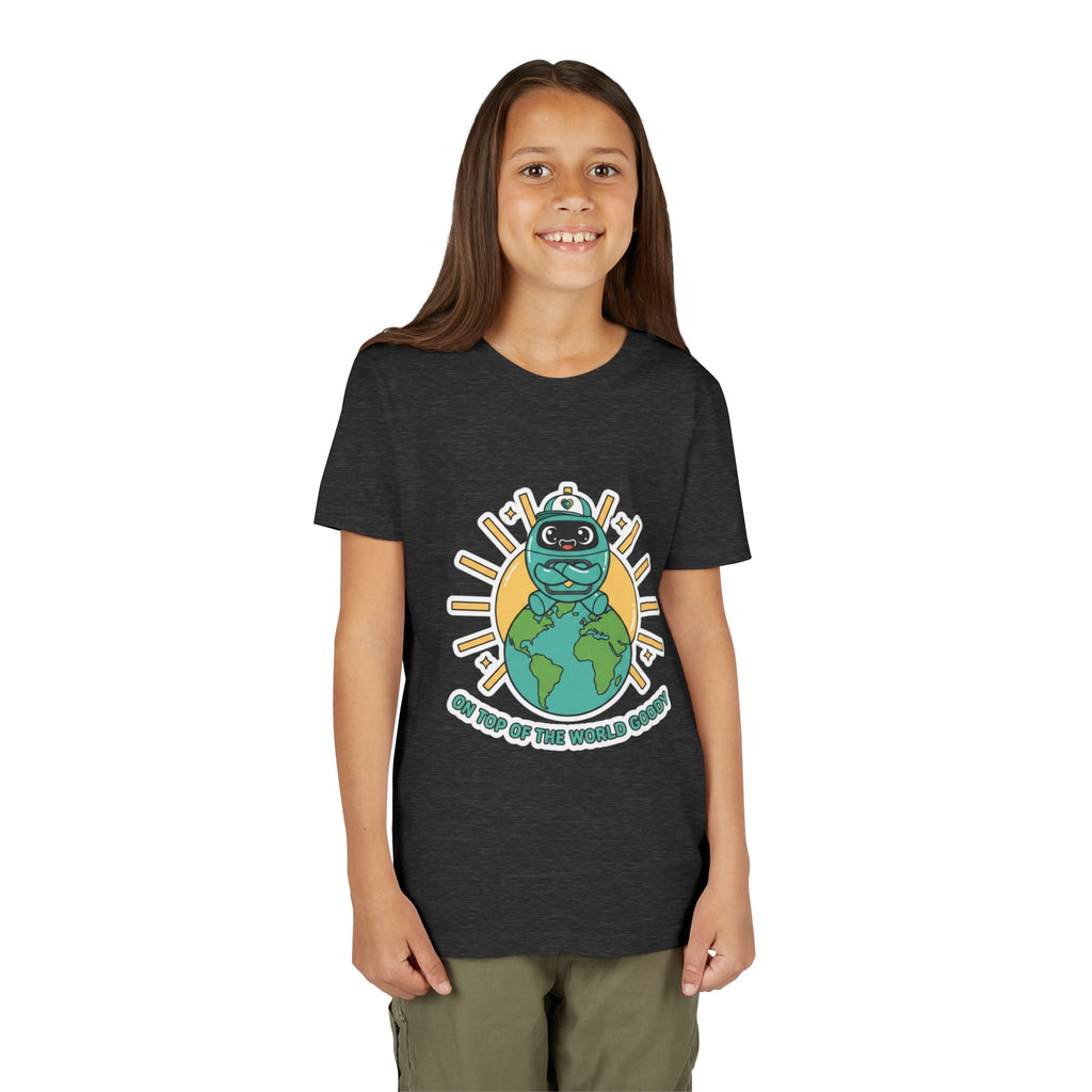 Goody On Top of the World Youth T-Shirt | Goody Universe Kids Robot Tee - Good Life Goods