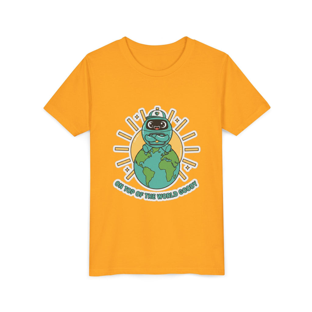 Goody On Top of the World Youth T-Shirt | Goody Universe Kids Robot Tee - Good Life Goods