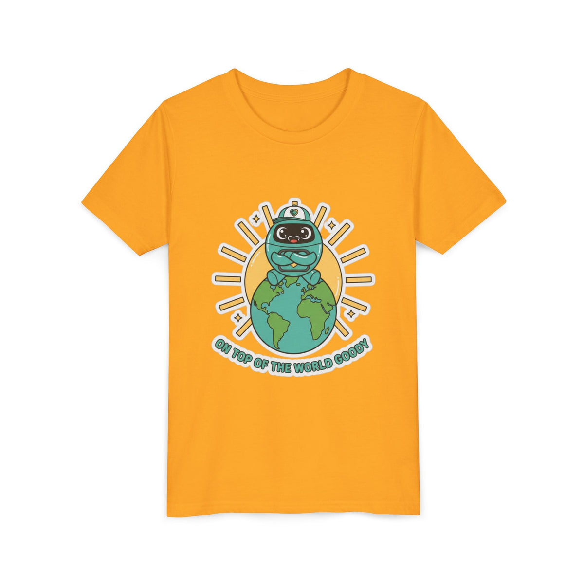 Goody On Top of the World Youth T-Shirt | Goody Universe Kids Robot Tee - Good Life Goods