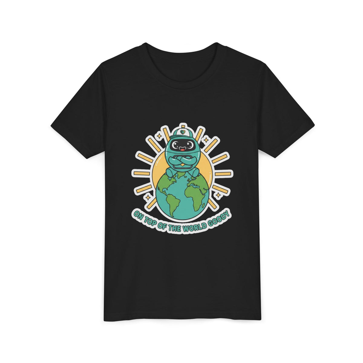 Goody On Top of the World Youth T-Shirt | Goody Universe Kids Robot Tee - Good Life Goods