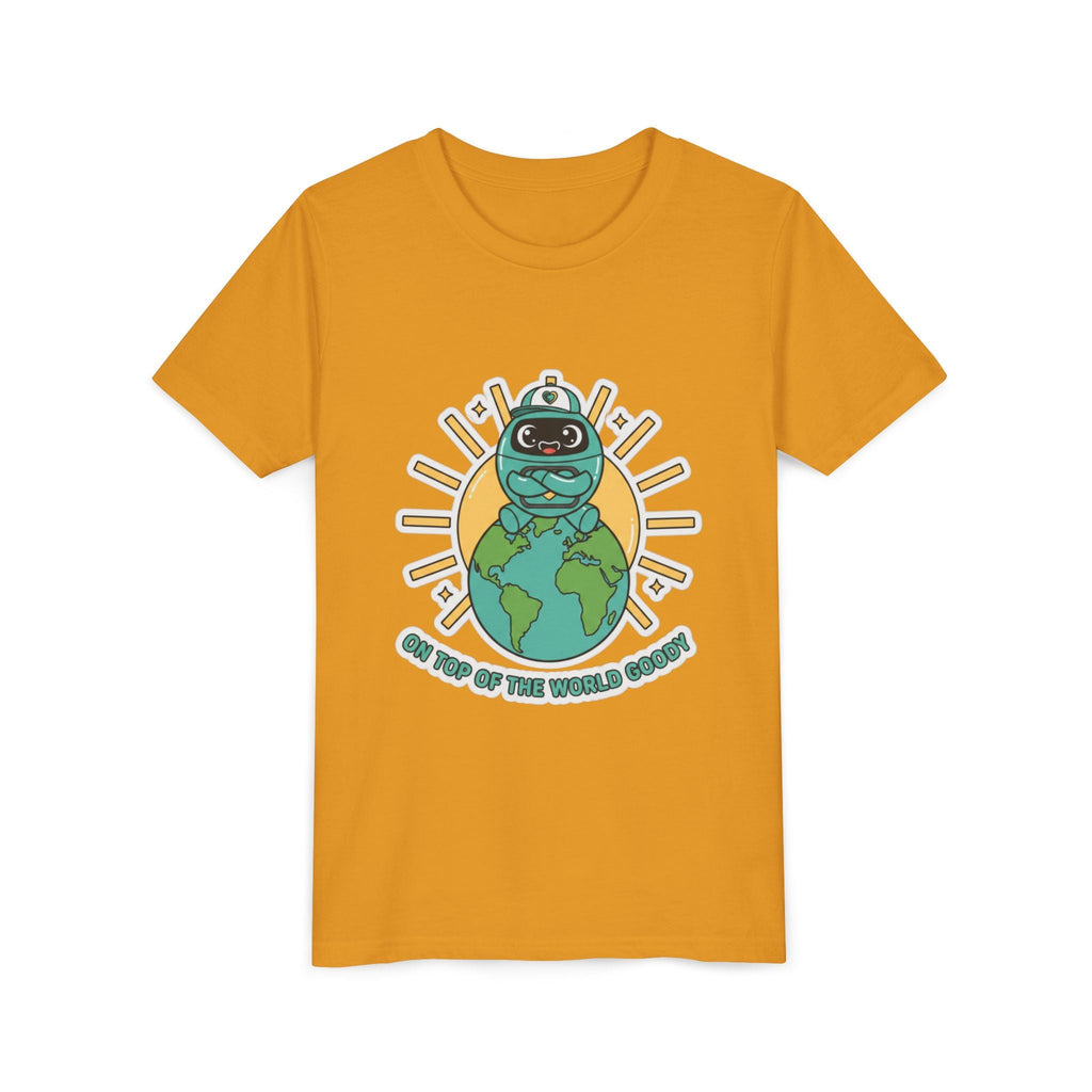 Goody On Top of the World Youth T-Shirt | Goody Universe Kids Robot Tee - Good Life Goods