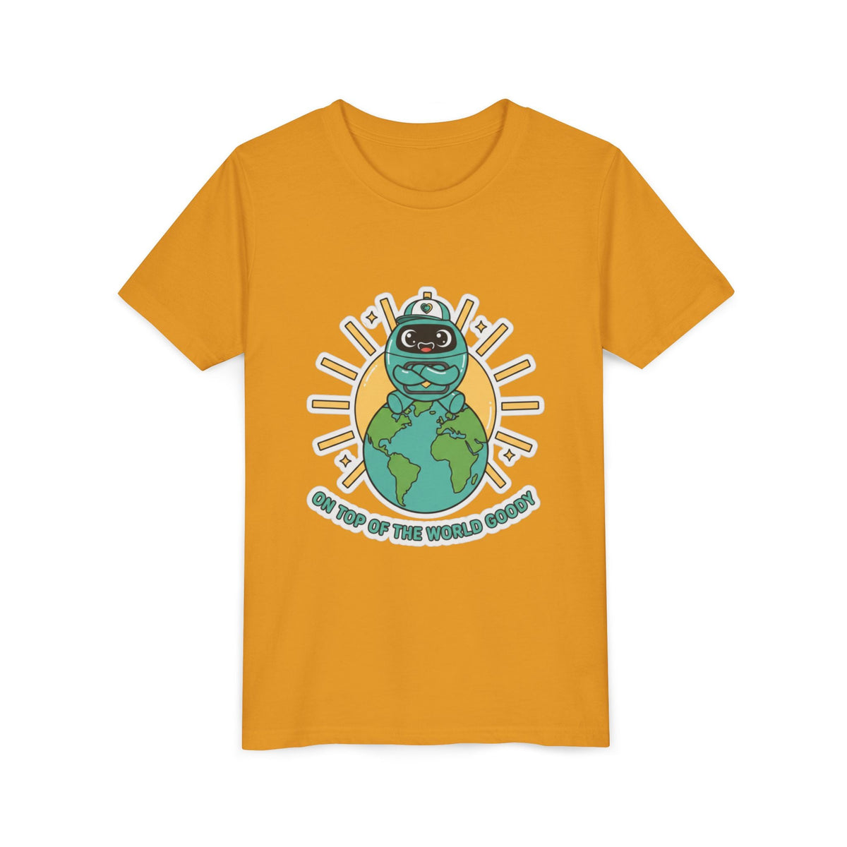 Goody On Top of the World Youth T-Shirt | Goody Universe Kids Robot Tee - Good Life Goods