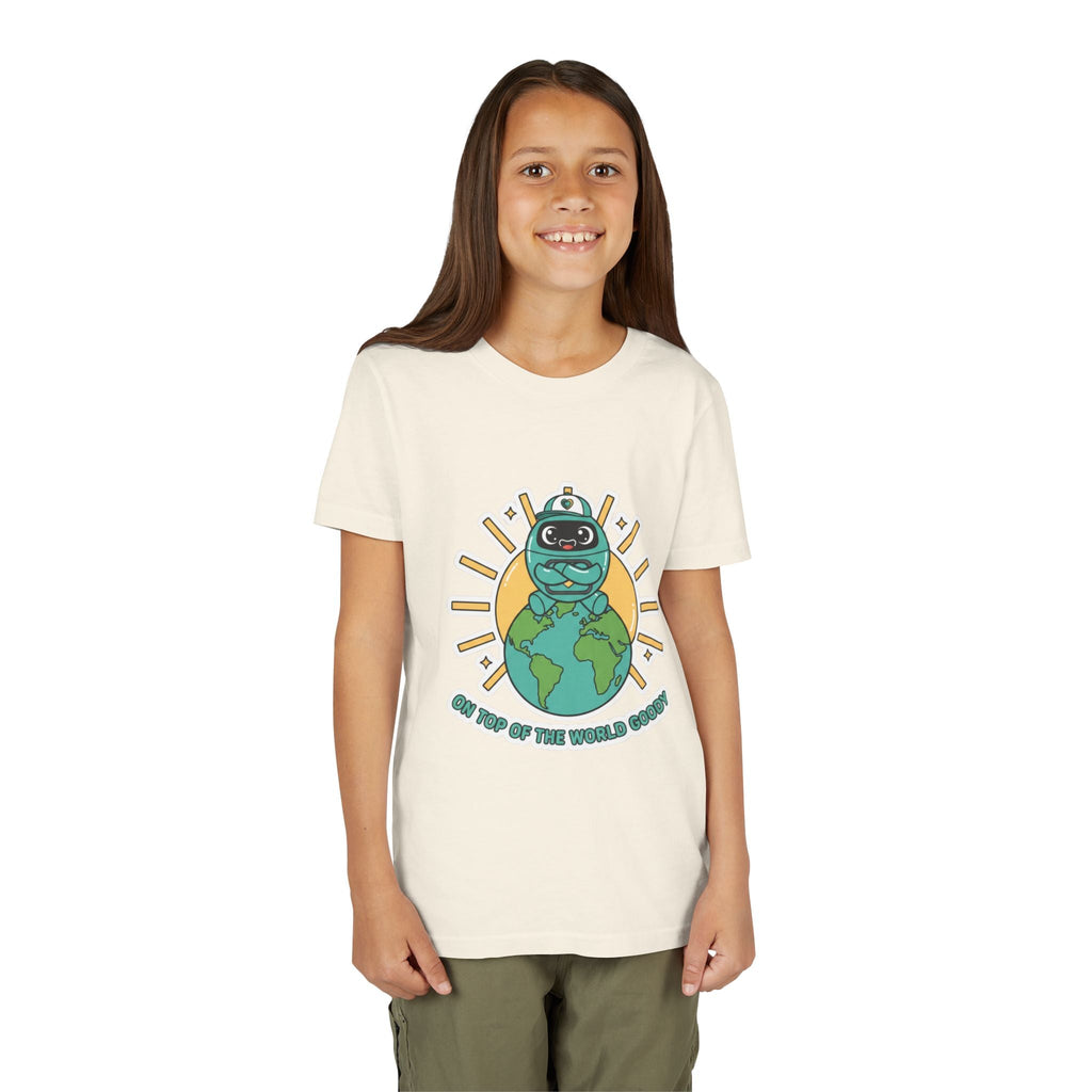 Goody On Top of the World Youth T-Shirt | Goody Universe Kids Robot Tee - Good Life Goods