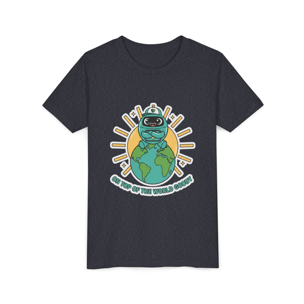 Goody On Top of the World Youth T-Shirt | Goody Universe Kids Robot Tee - Good Life Goods