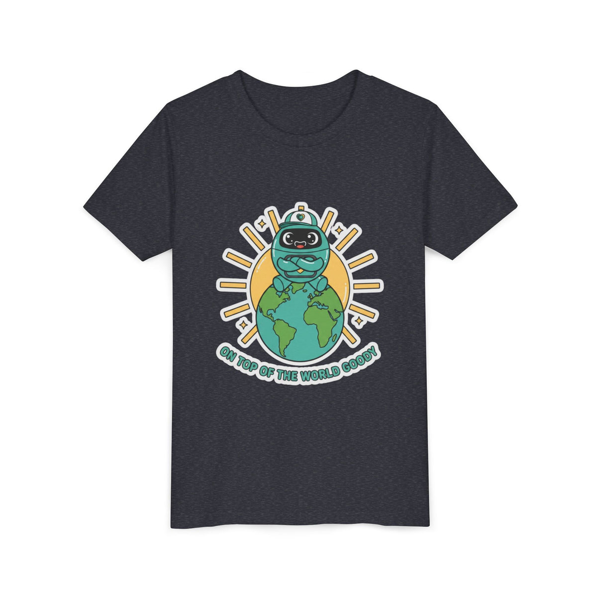Goody On Top of the World Youth T-Shirt | Goody Universe Kids Robot Tee - Good Life Goods