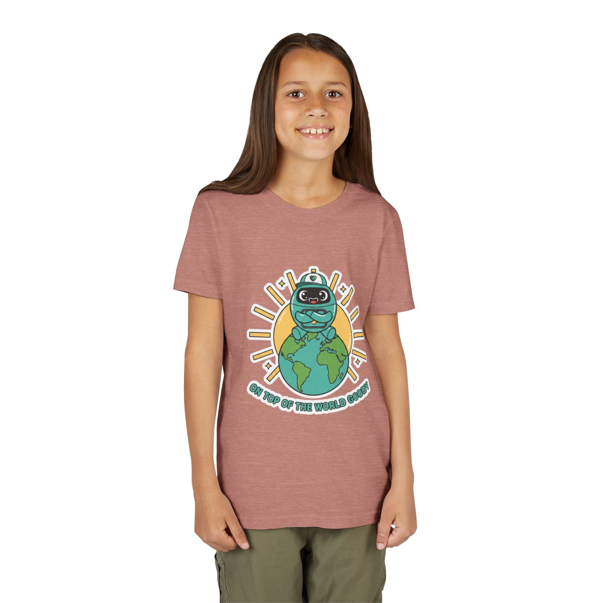 Goody On Top of the World Youth T-Shirt | Goody Universe Kids Robot Tee - Good Life Goods
