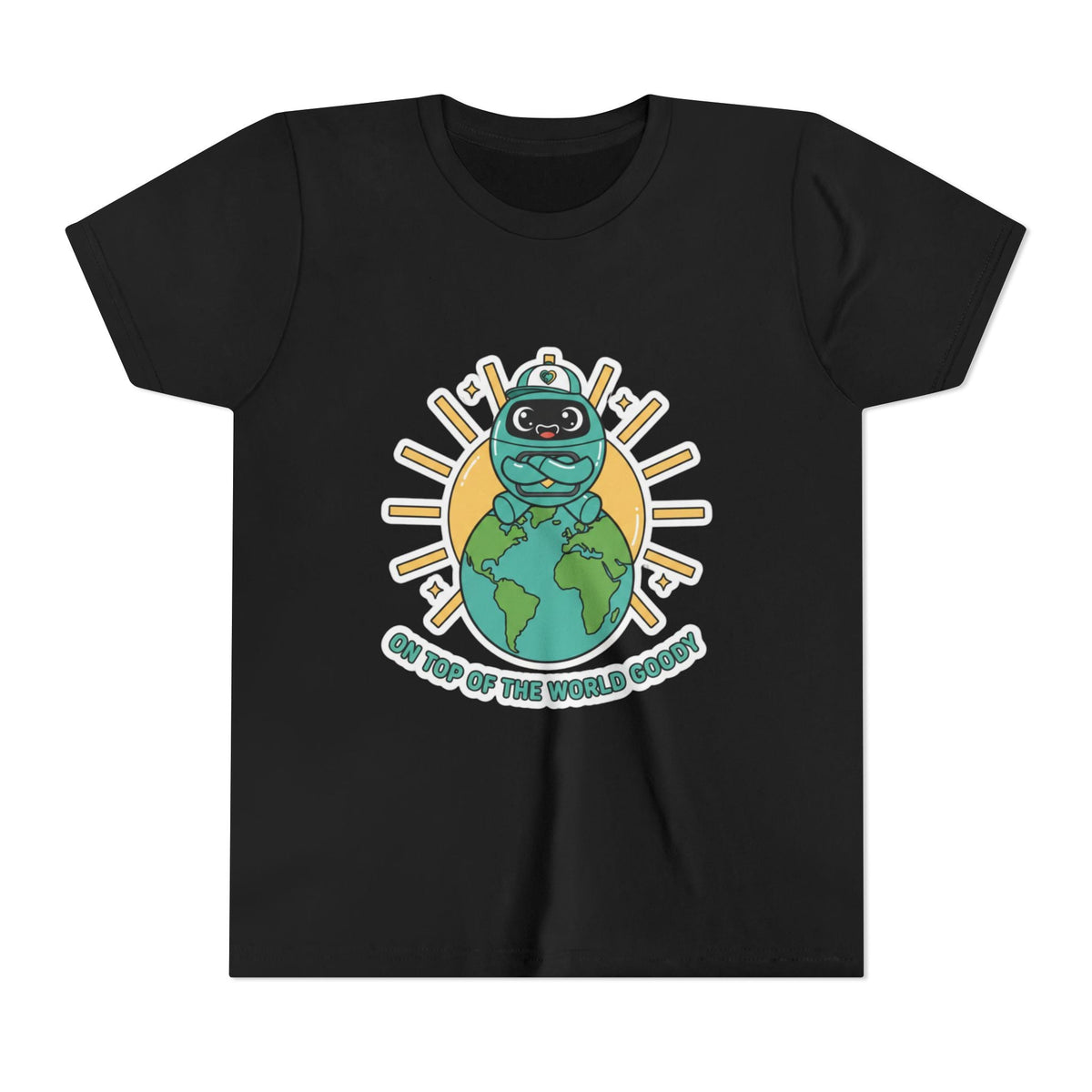 Goody On Top of the World Youth T-Shirt | Goody Universe Kids Robot Tee - Good Life Goods