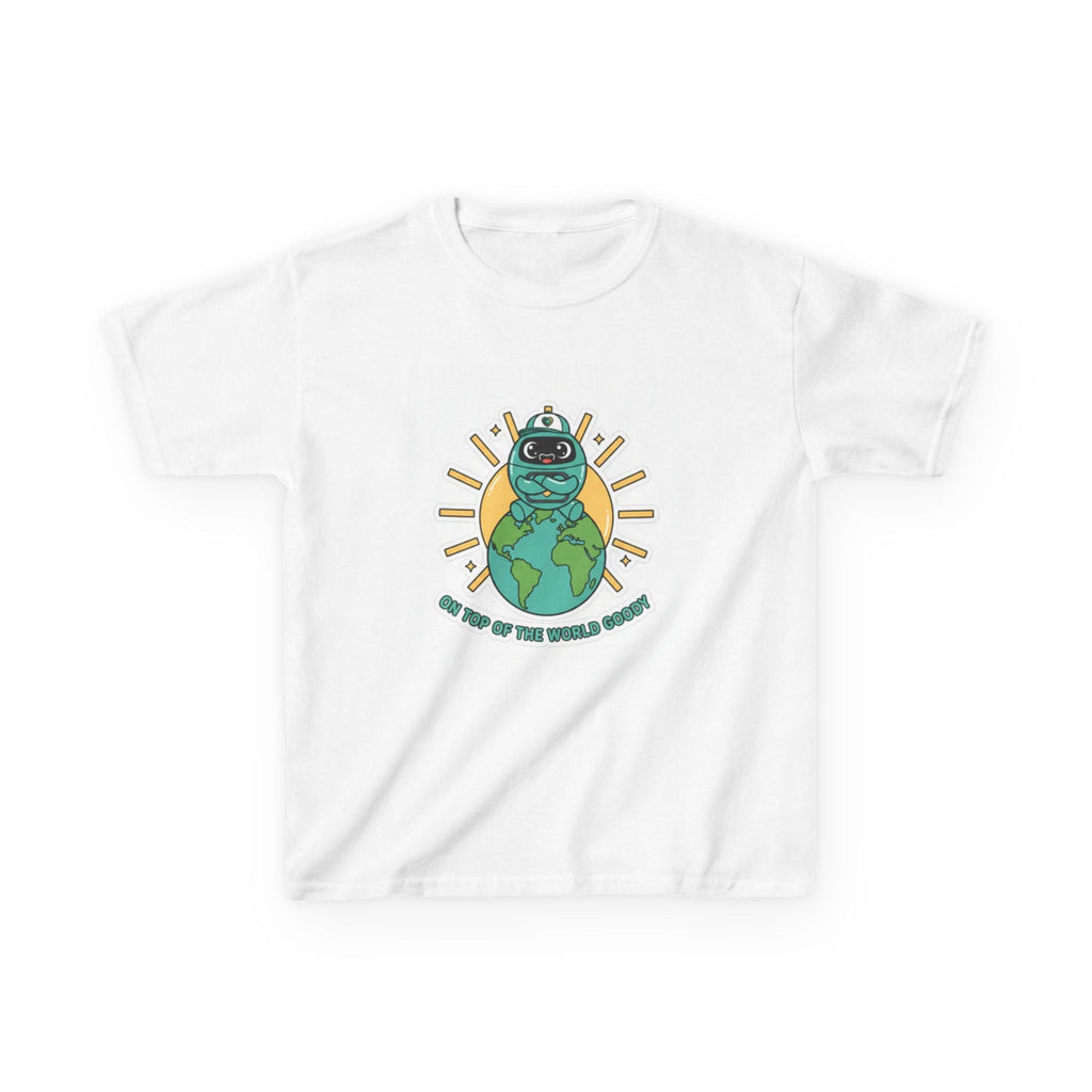 Goody On Top of the World Youth T-Shirt | Goody Universe Kids Robot Tee - Good Life Goods