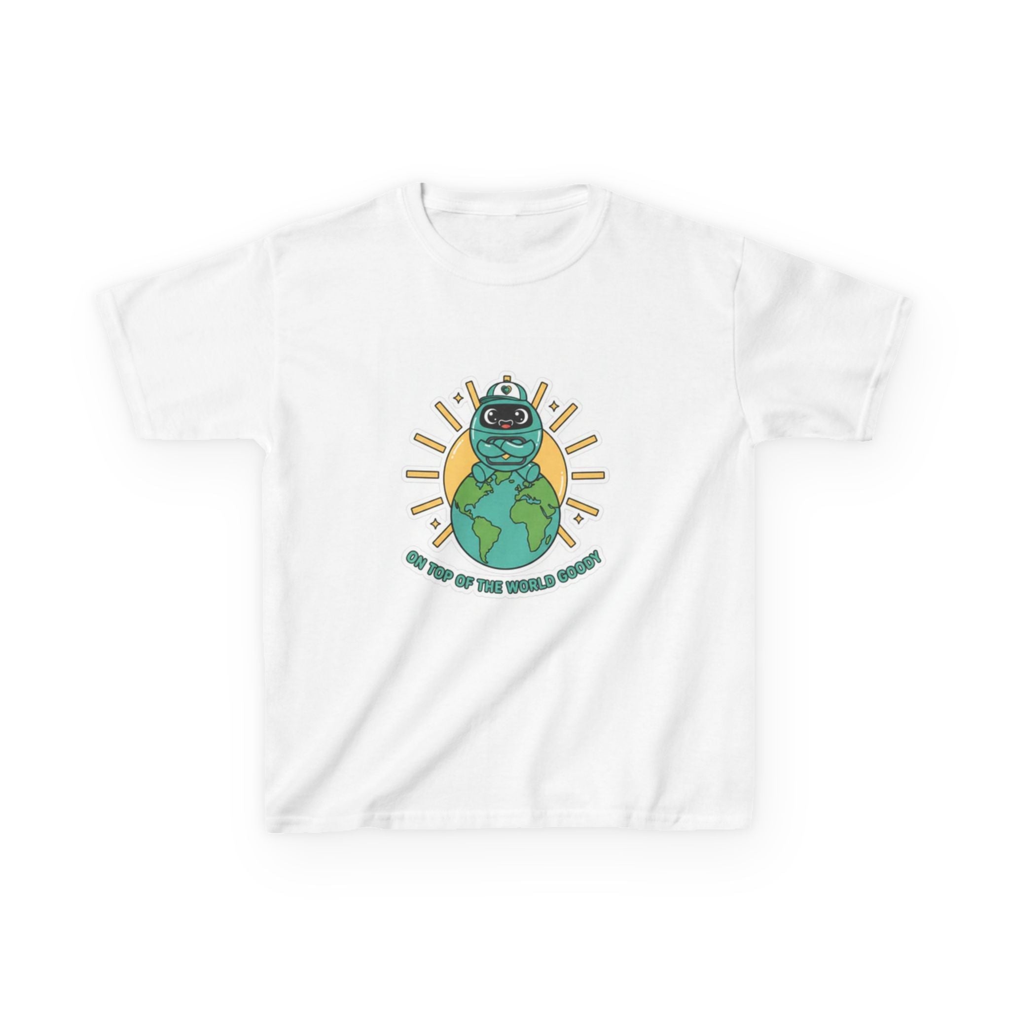 Goody On Top of the World Youth T-Shirt | Goody Universe Kids Robot Tee - Good Life Goods