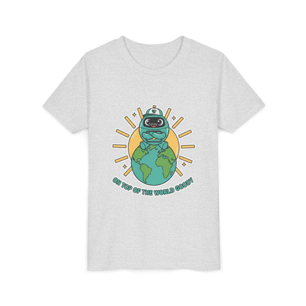 Goody On Top of the World Youth T-Shirt | Goody Universe Kids Robot Tee - Good Life Goods