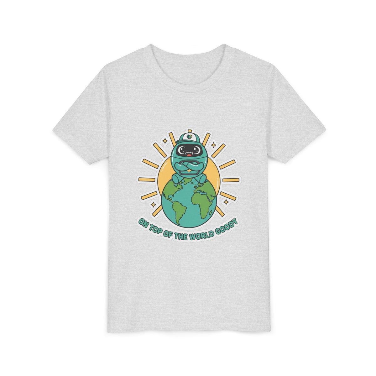 Goody On Top of the World Youth T-Shirt | Goody Universe Kids Robot Tee - Good Life Goods