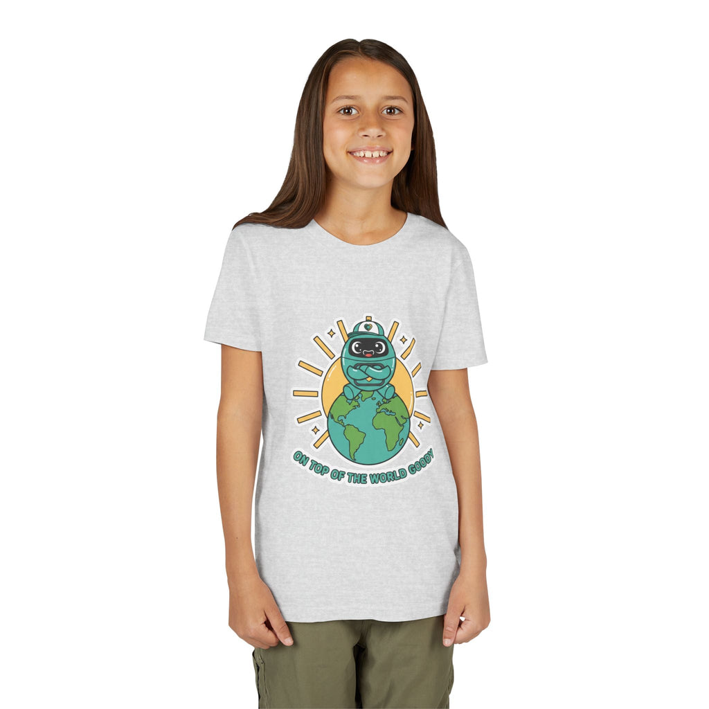 Goody On Top of the World Youth T-Shirt | Goody Universe Kids Robot Tee - Good Life Goods