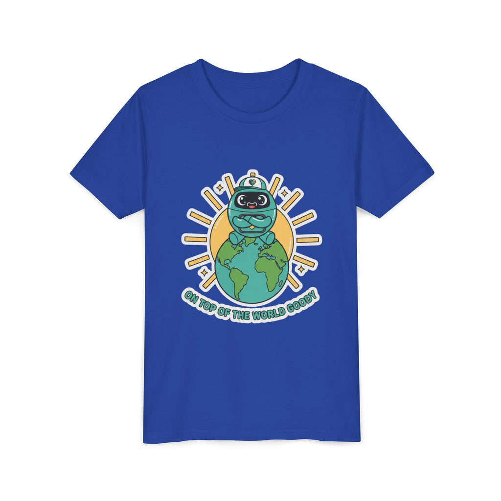 Goody On Top of the World Youth T-Shirt | Goody Universe Kids Robot Tee - Good Life Goods