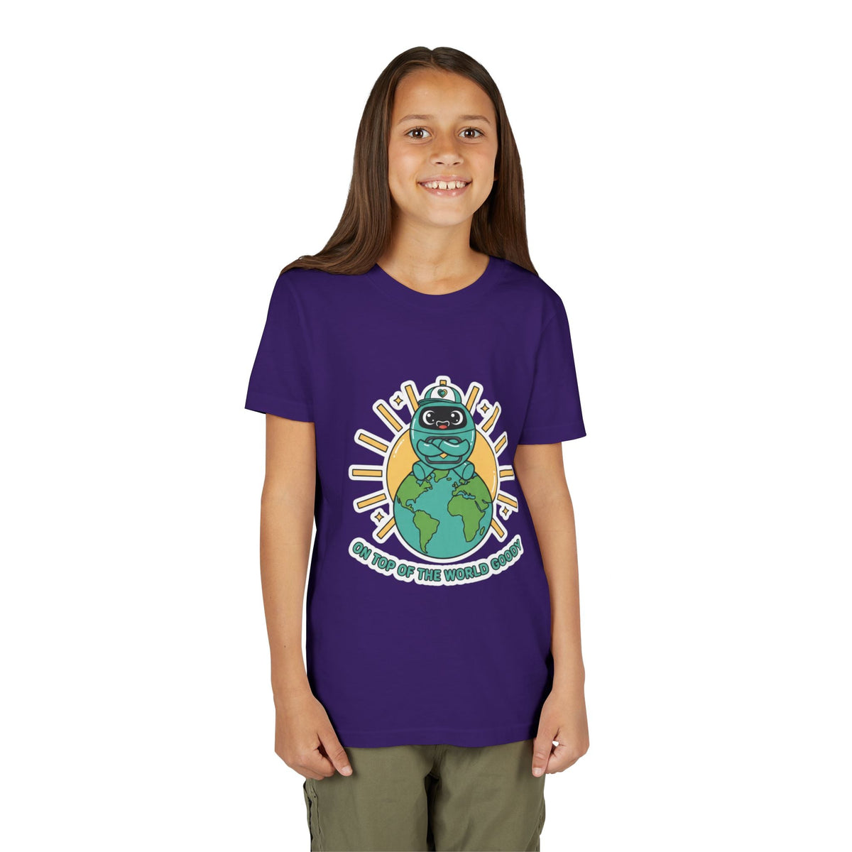 Goody On Top of the World Youth T-Shirt | Goody Universe Kids Robot Tee - Good Life Goods