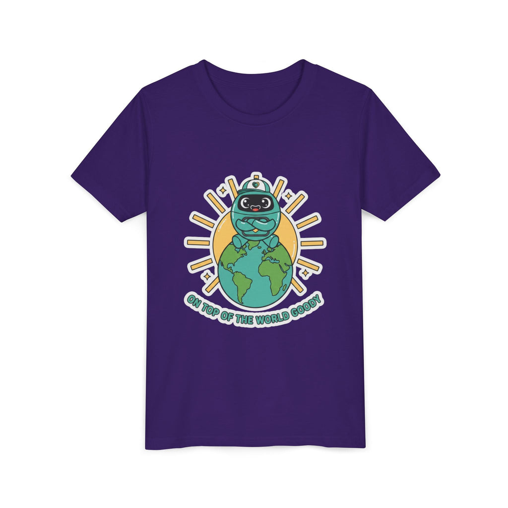 Goody On Top of the World Youth T-Shirt | Goody Universe Kids Robot Tee - Good Life Goods