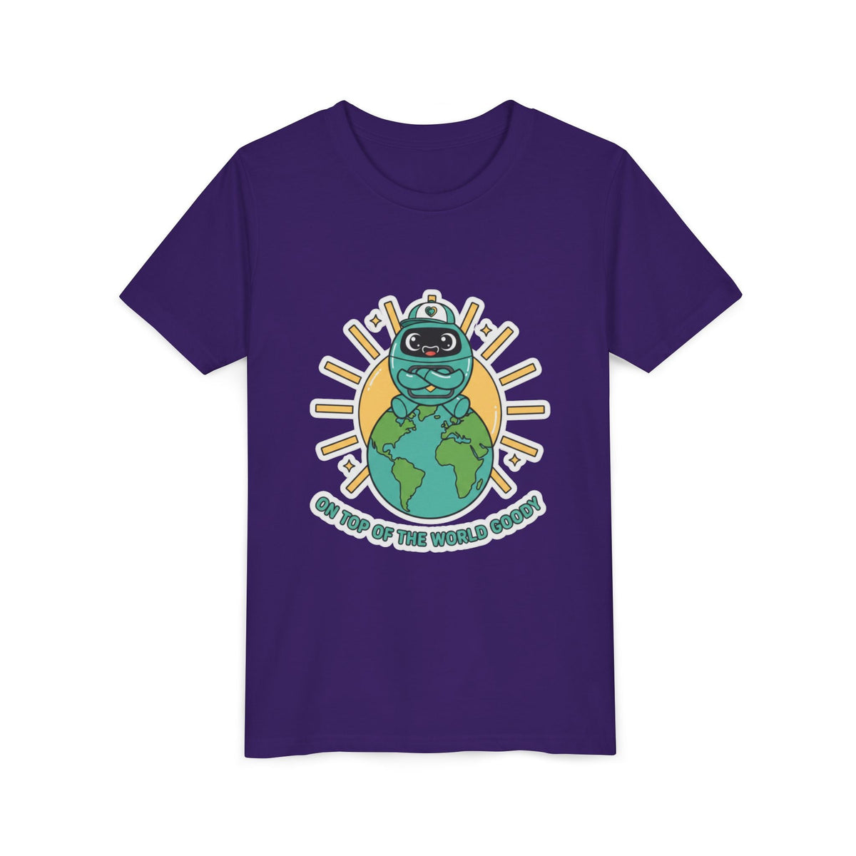 Goody On Top of the World Youth T-Shirt | Goody Universe Kids Robot Tee - Good Life Goods