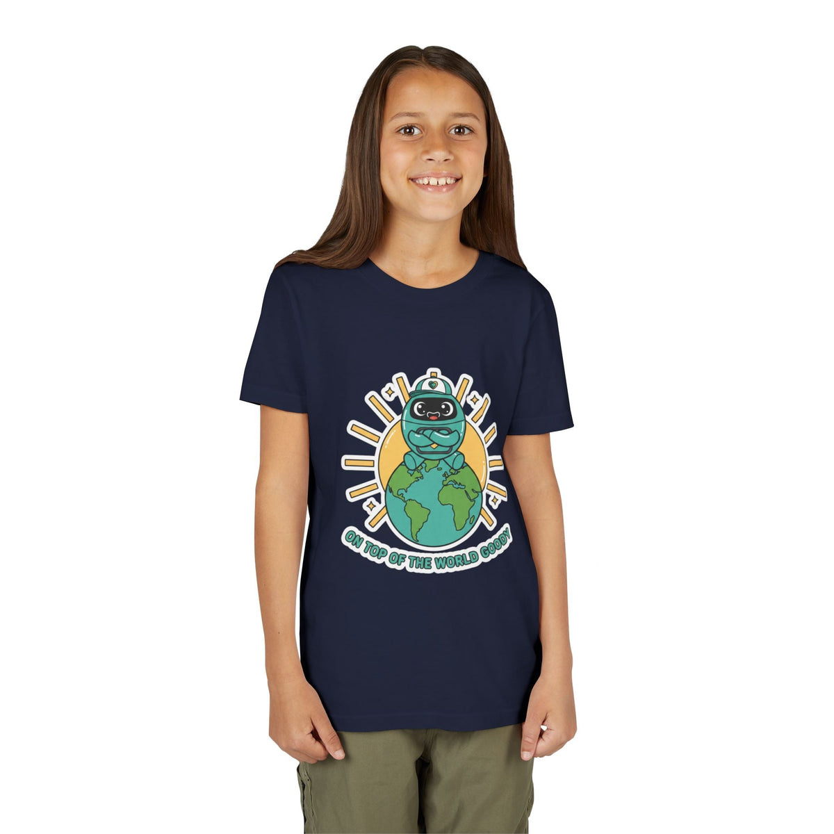 Goody On Top of the World Youth T-Shirt | Goody Universe Kids Robot Tee - Good Life Goods