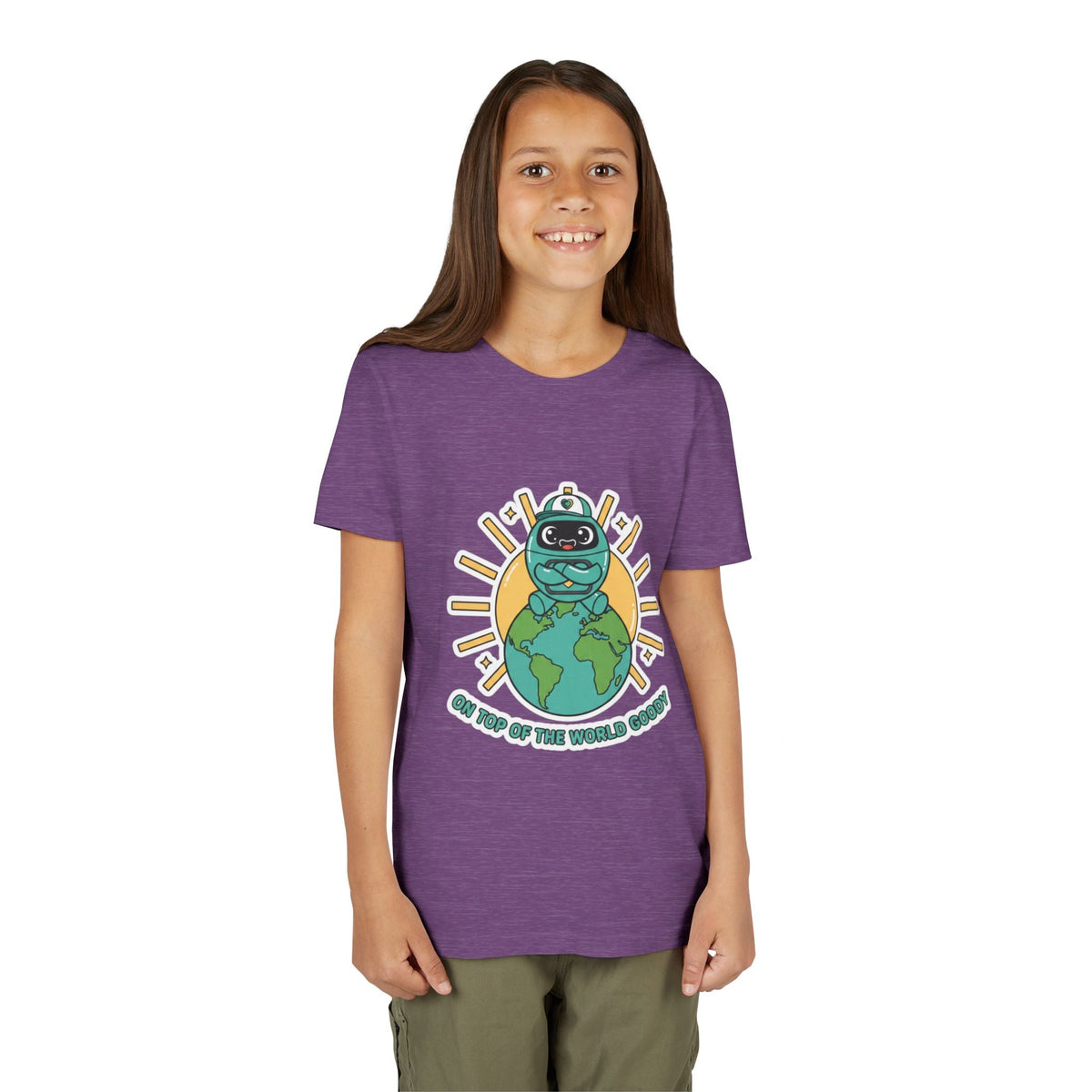 Goody On Top of the World Youth T-Shirt | Goody Universe Kids Robot Tee - Good Life Goods