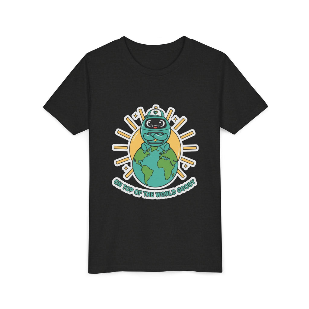 Goody On Top of the World Youth T-Shirt | Goody Universe Kids Robot Tee - Good Life Goods