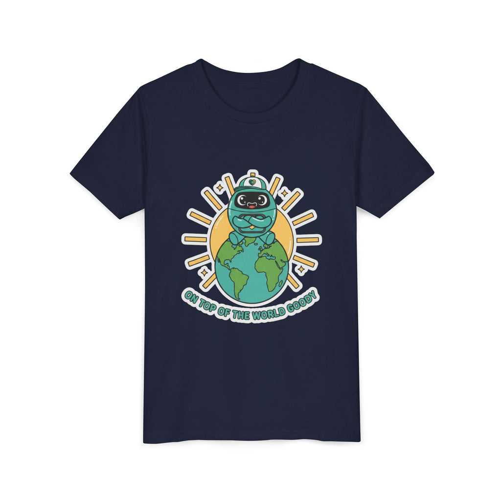 Goody On Top of the World Youth T-Shirt | Goody Universe Kids Robot Tee - Good Life Goods