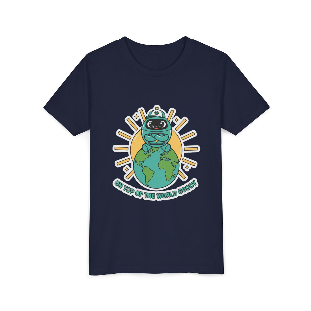 Goody On Top of the World Youth T-Shirt | Goody Universe Kids Robot Tee - Good Life Goods