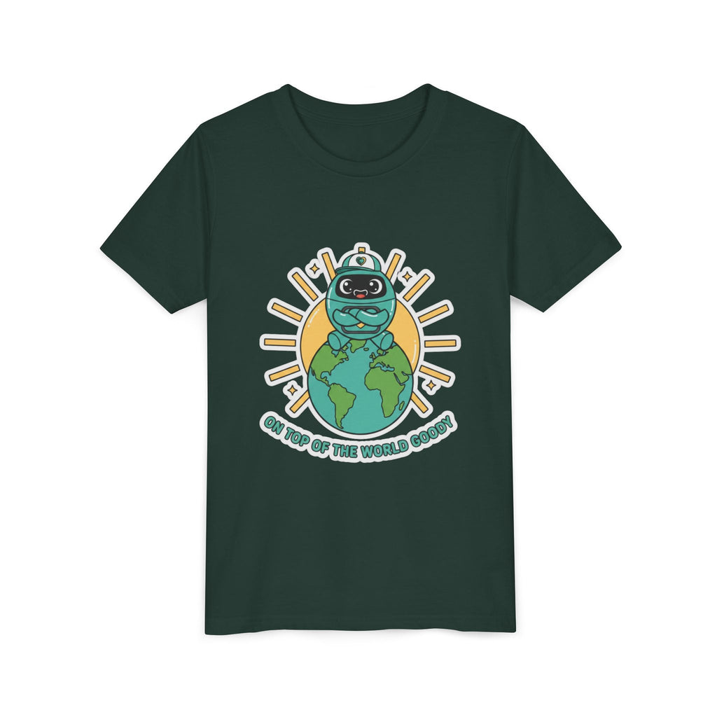 Goody On Top of the World Youth T-Shirt | Goody Universe Kids Robot Tee - Good Life Goods