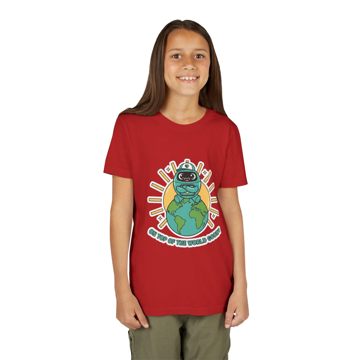 Goody On Top of the World Youth T-Shirt | Goody Universe Kids Robot Tee - Good Life Goods