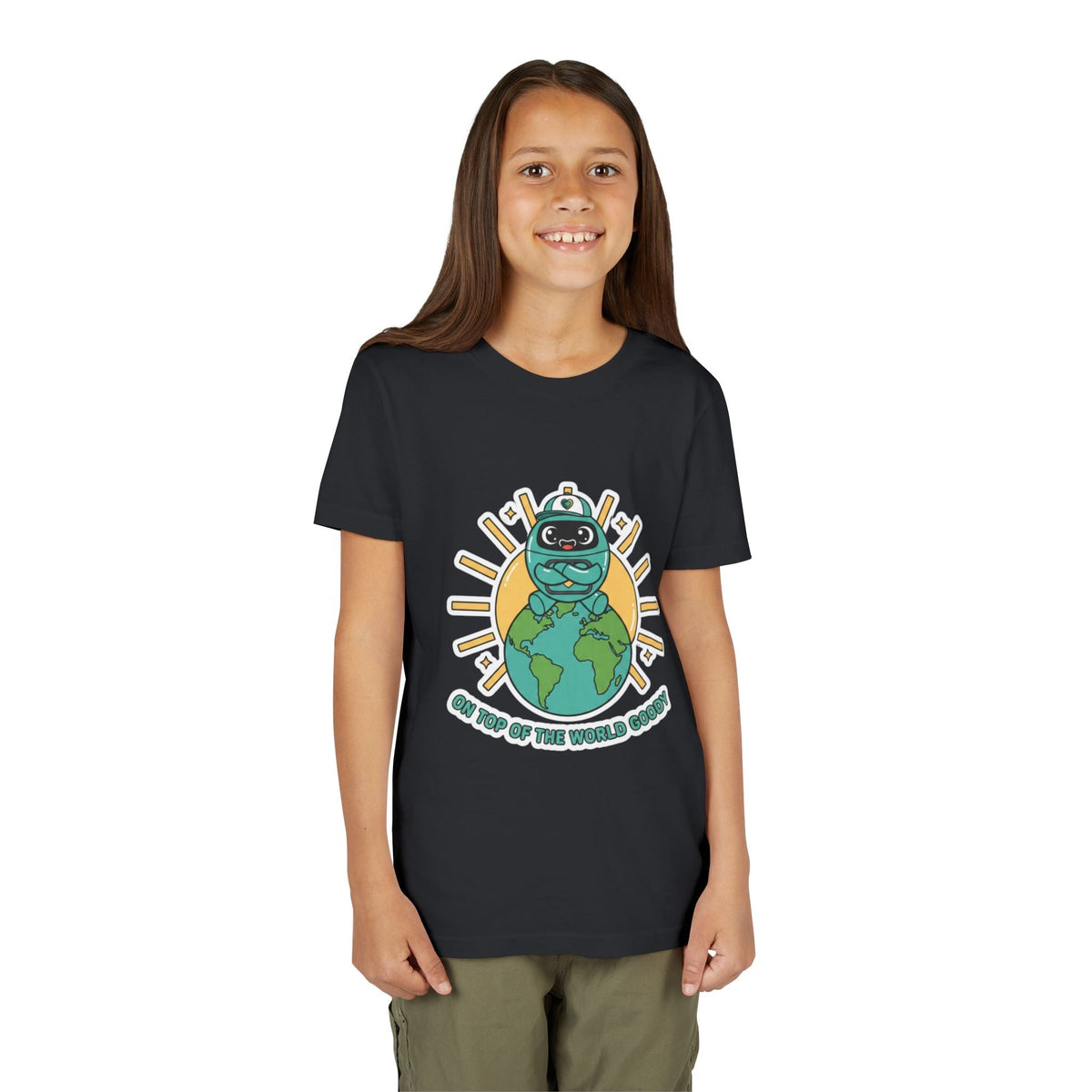 Goody On Top of the World Youth T-Shirt | Goody Universe Kids Robot Tee - Good Life Goods