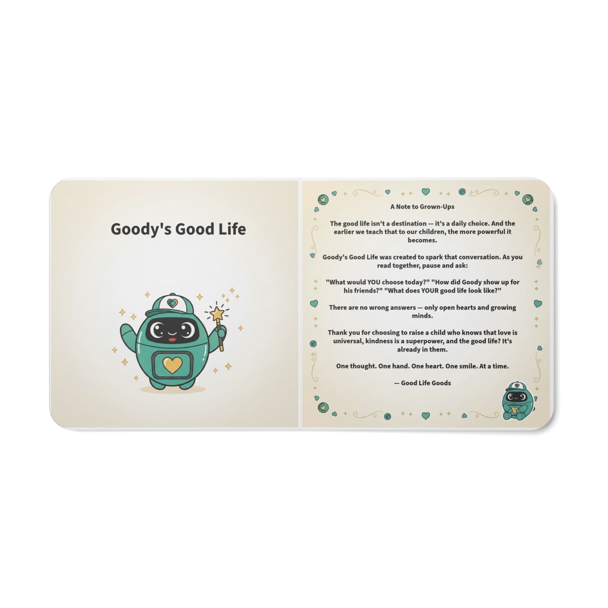Goody's Good Life - Book 1 (revised) Story Board Book — Inspirational Kids Book - Love Is Universal - Good Life Goods