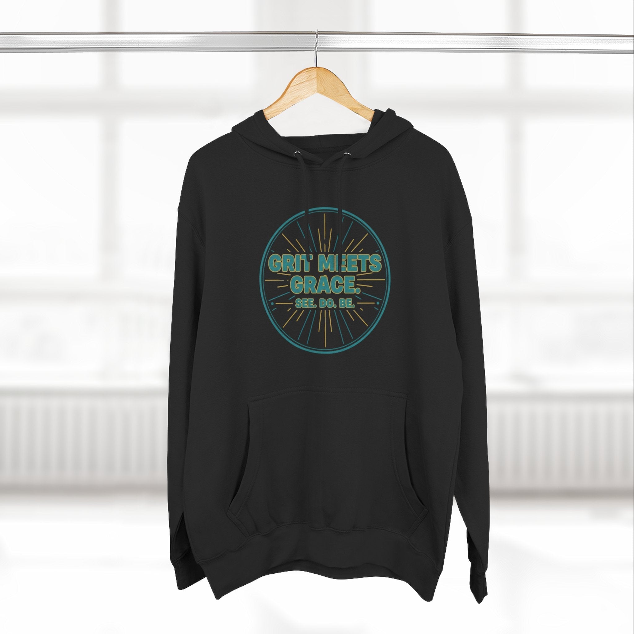Hoodie — 'Grit Meets Grace' Motivational Fleece Hoodie - Good Life Goods