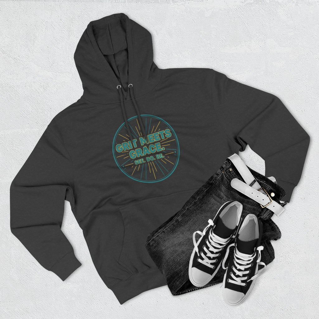 Hoodie — 'Grit Meets Grace' Motivational Fleece Hoodie - Good Life Goods