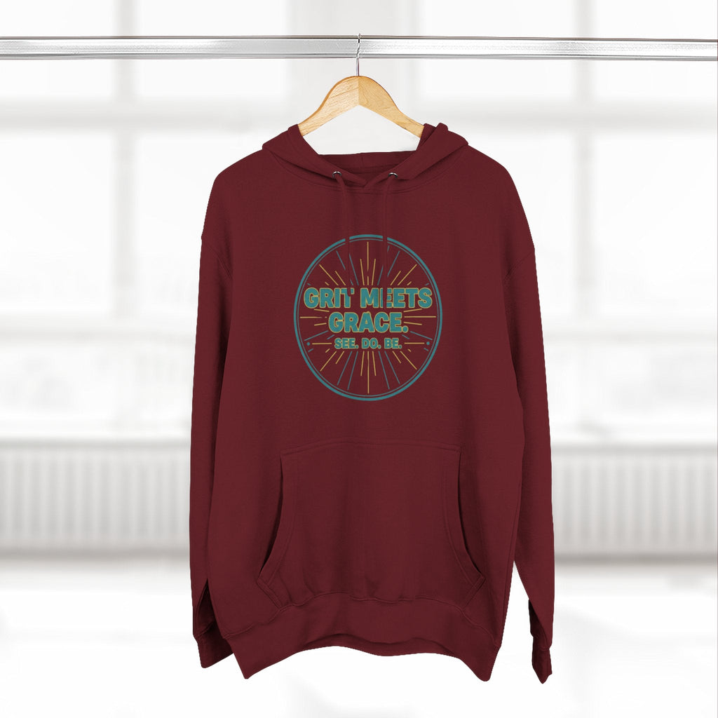 Hoodie — 'Grit Meets Grace' Motivational Fleece Hoodie - Good Life Goods