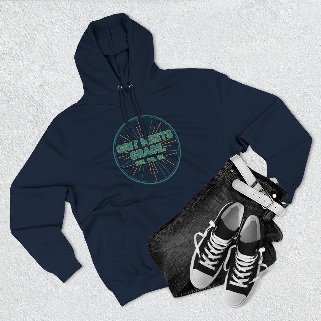 Hoodie — 'Grit Meets Grace' Motivational Fleece Hoodie - Good Life Goods