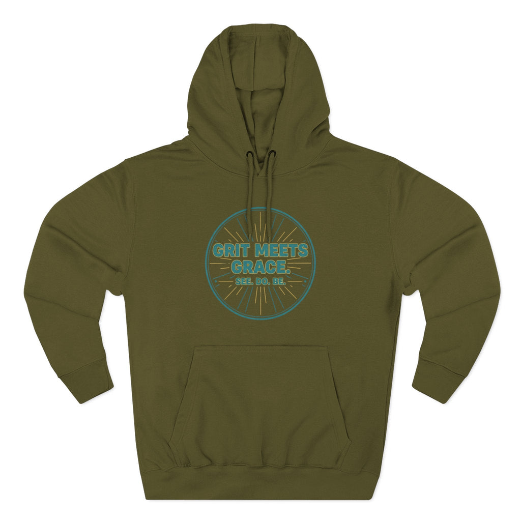 Hoodie — 'Grit Meets Grace' Motivational Fleece Hoodie - Good Life Goods