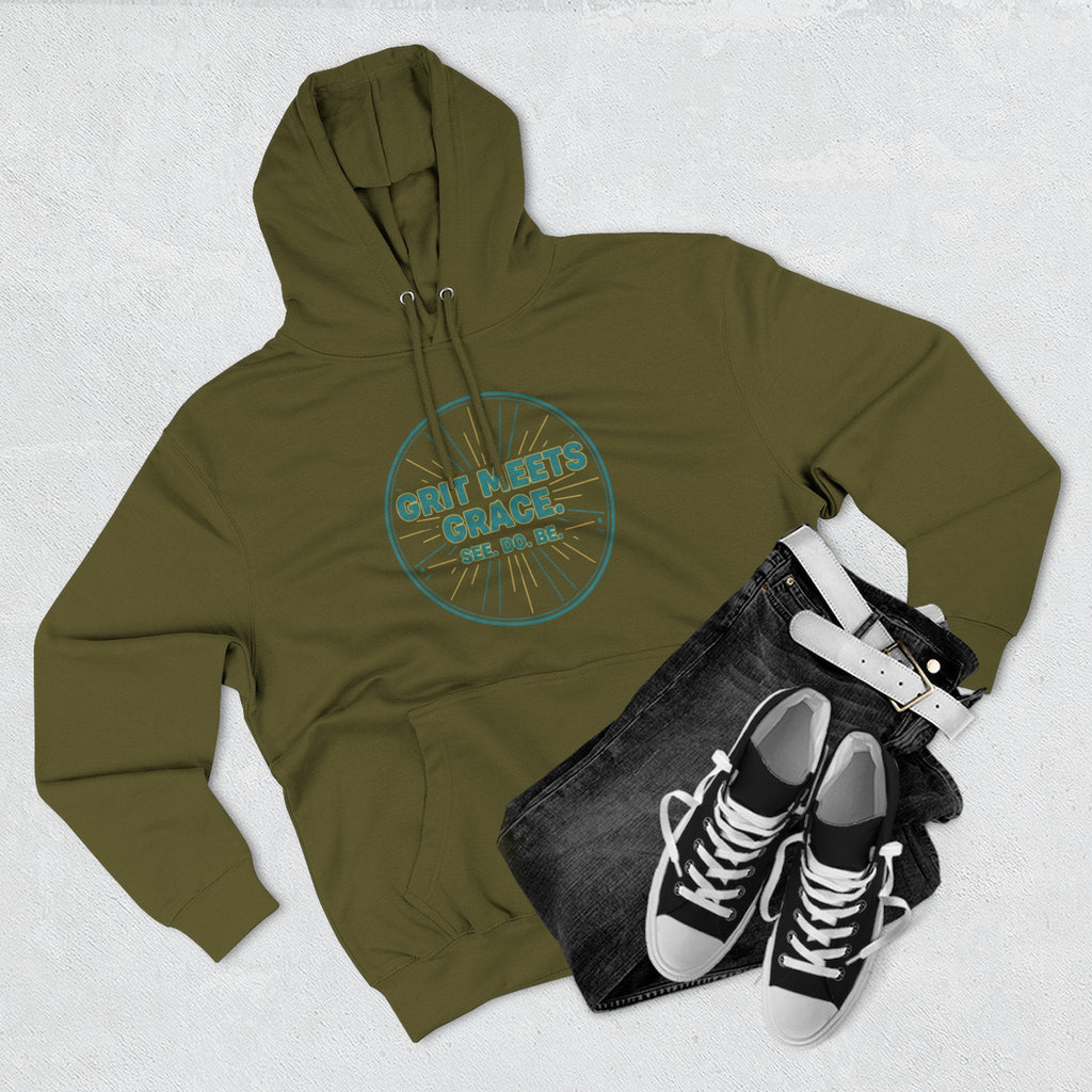 Hoodie — 'Grit Meets Grace' Motivational Fleece Hoodie - Good Life Goods