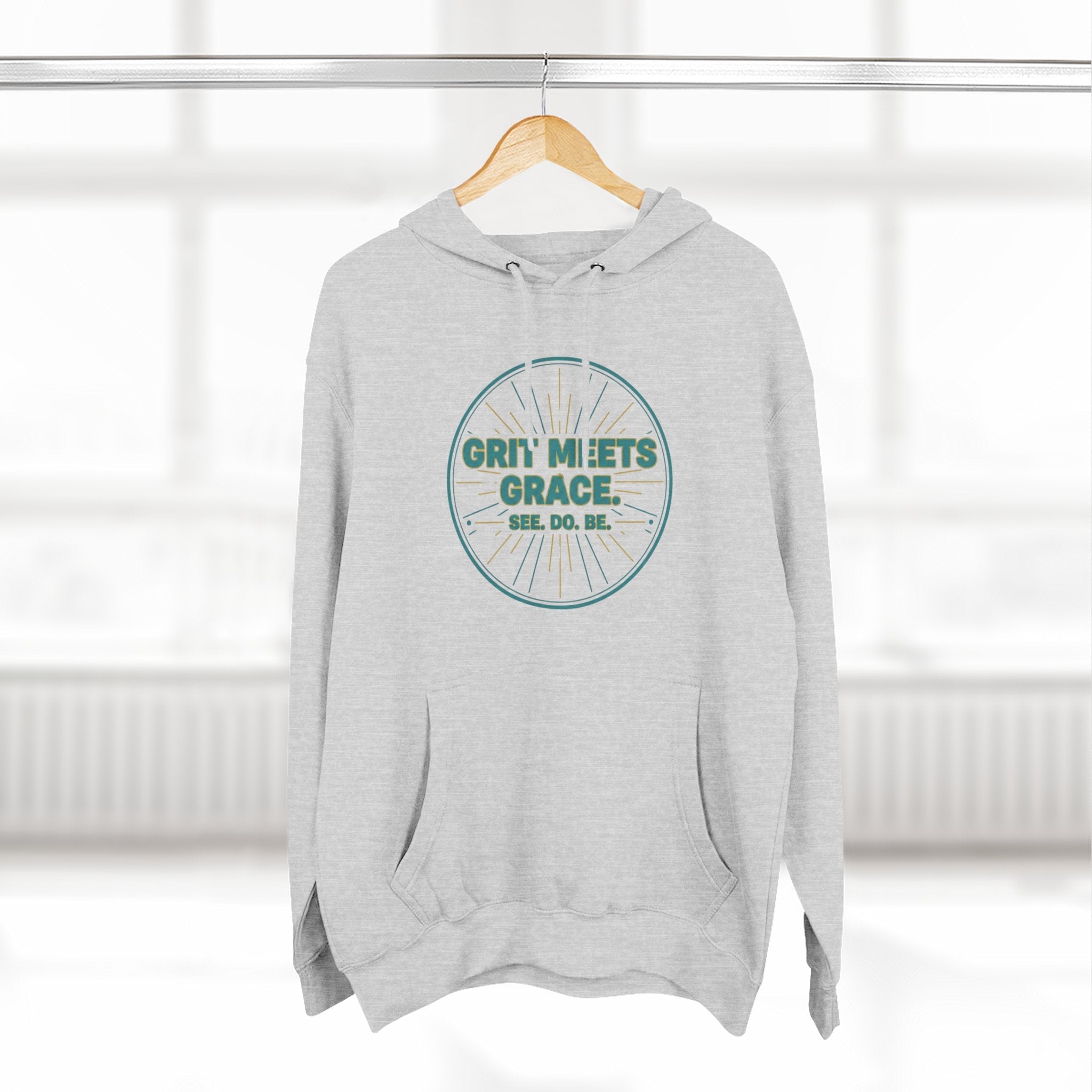 Hoodie — 'Grit Meets Grace' Motivational Fleece Hoodie - Good Life Goods