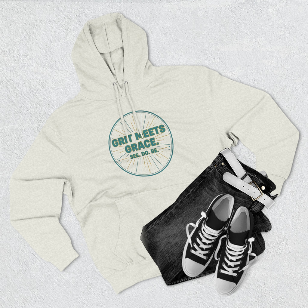 Hoodie — 'Grit Meets Grace' Motivational Fleece Hoodie - Good Life Goods