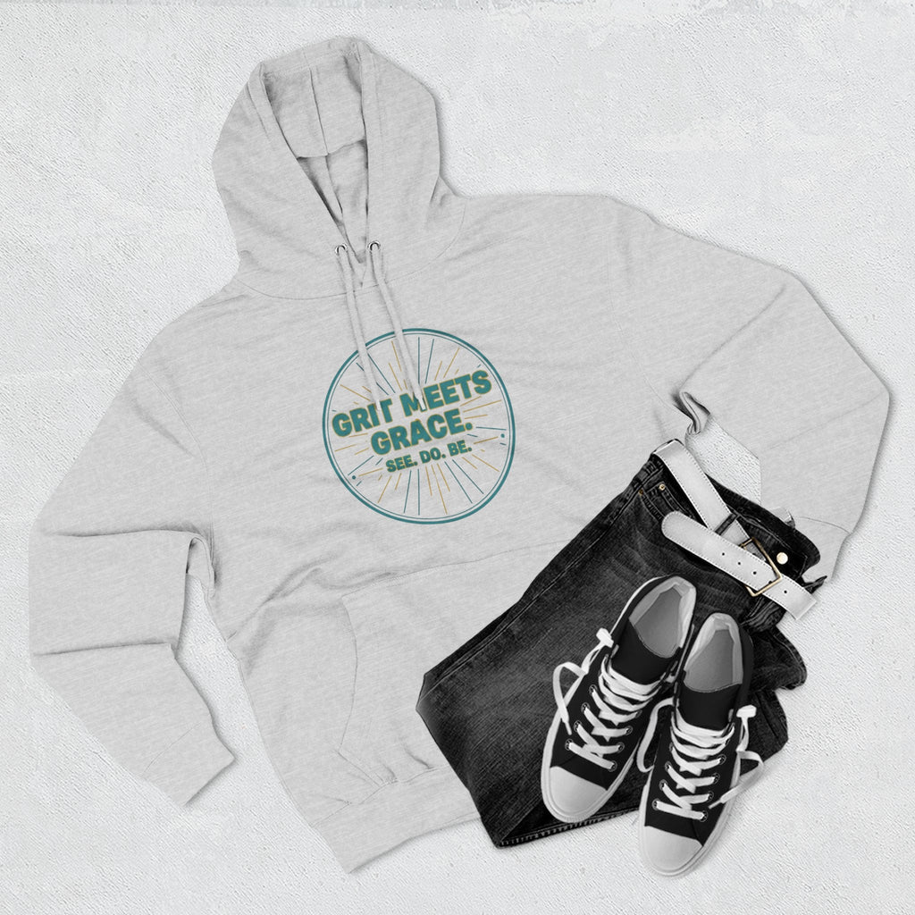 Hoodie — 'Grit Meets Grace' Motivational Fleece Hoodie - Good Life Goods