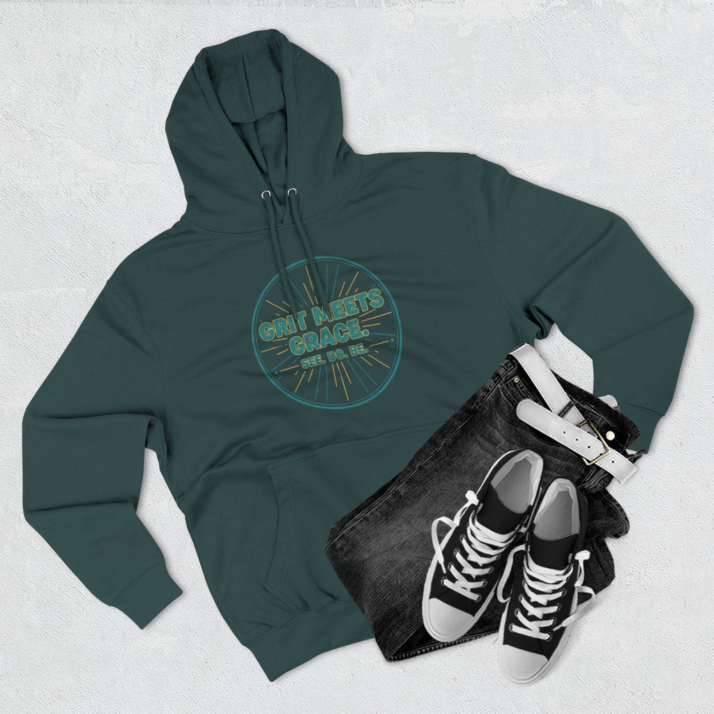 Hoodie — 'Grit Meets Grace' Motivational Fleece Hoodie - Good Life Goods