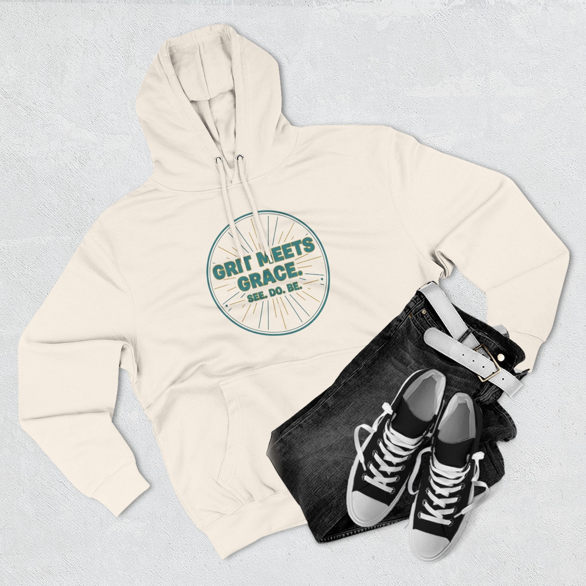 Hoodie — 'Grit Meets Grace' Motivational Fleece Hoodie - Good Life Goods