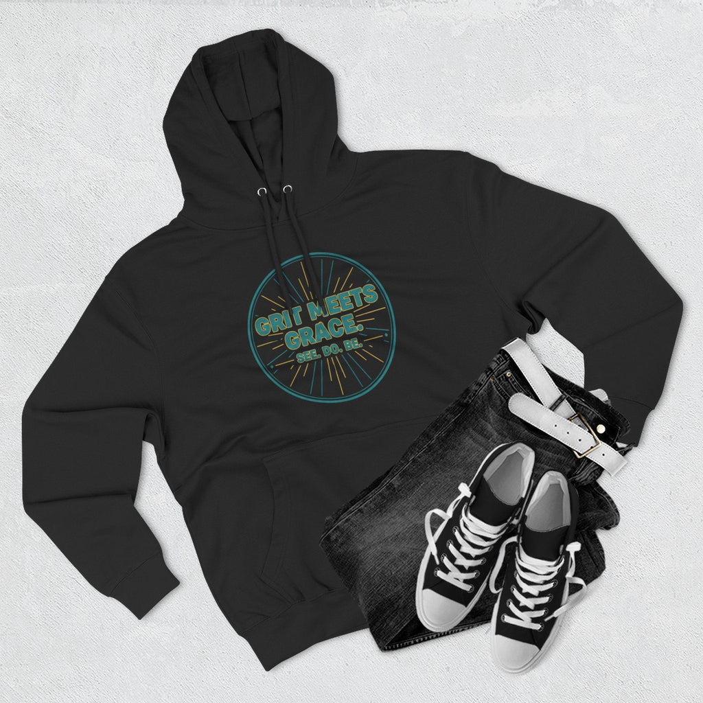 Hoodie — 'Grit Meets Grace' Motivational Fleece Hoodie - Good Life Goods