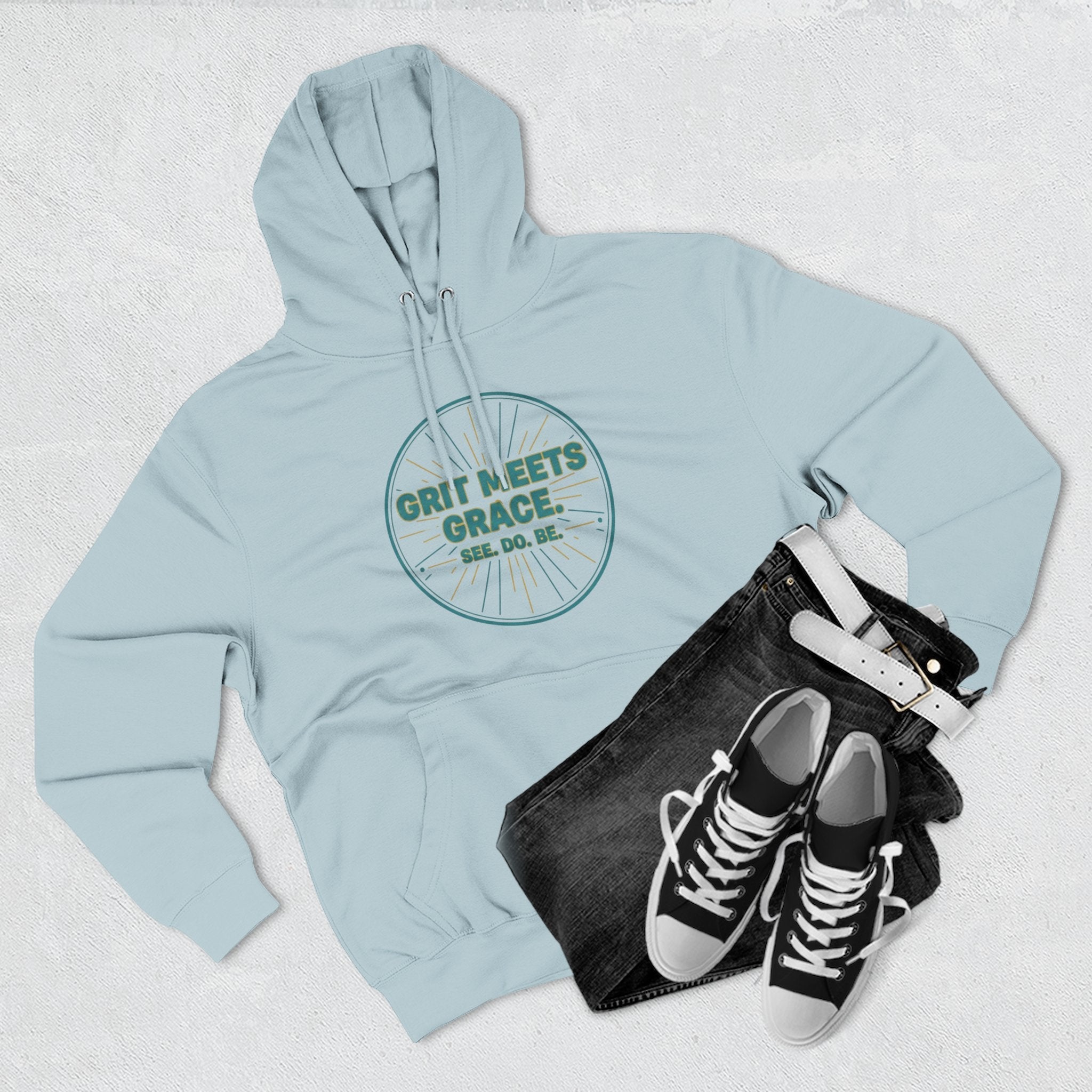 Hoodie — 'Grit Meets Grace' Motivational Fleece Hoodie - Good Life Goods