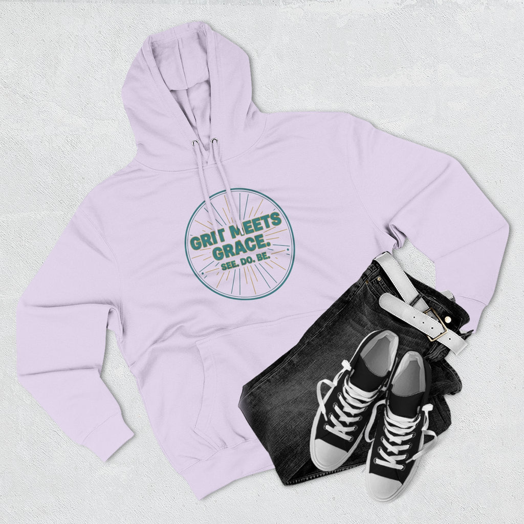 Hoodie — 'Grit Meets Grace' Motivational Fleece Hoodie - Good Life Goods