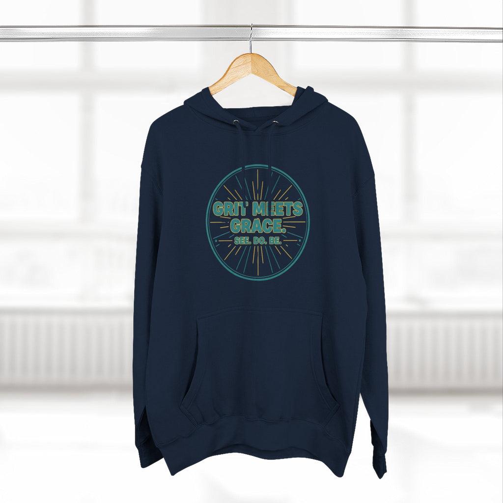 Hoodie — 'Grit Meets Grace' Motivational Fleece Hoodie - Good Life Goods