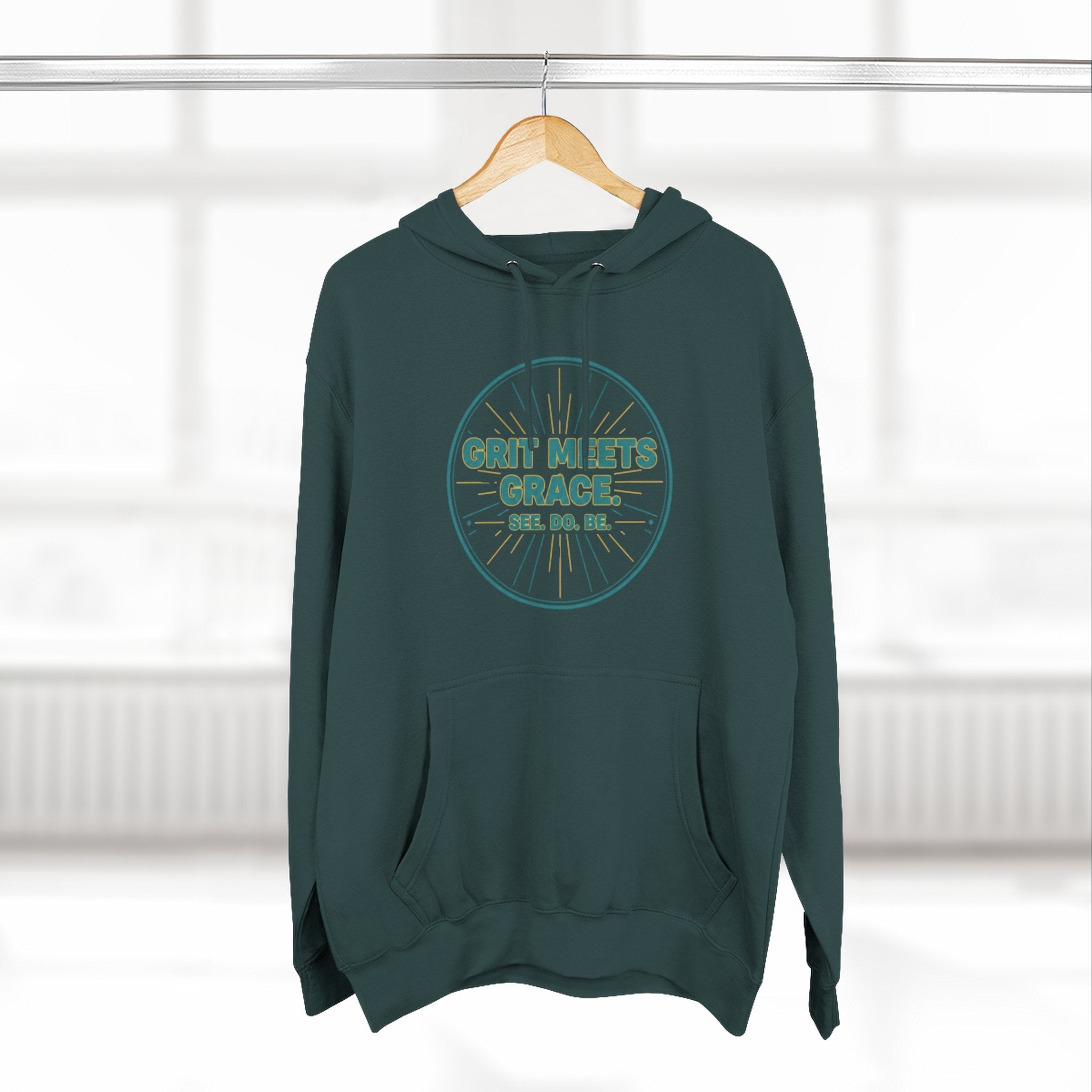 Hoodie — 'Grit Meets Grace' Motivational Fleece Hoodie - Good Life Goods