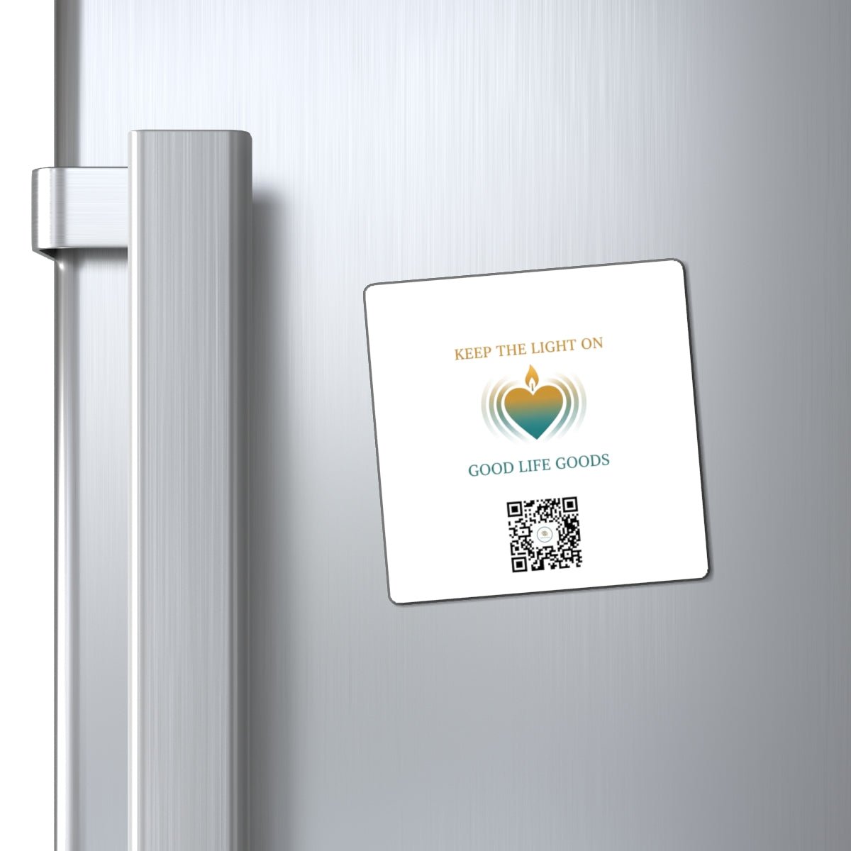 Keep the Light On Heart Logo Magnet — Good Life Goods QR Refrigerator Magnet - Good Life Goods