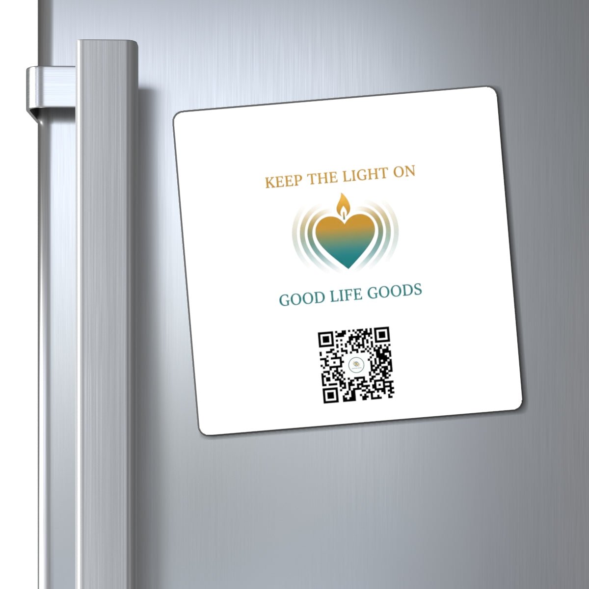 Keep the Light On Heart Logo Magnet — Good Life Goods QR Refrigerator Magnet - Good Life Goods