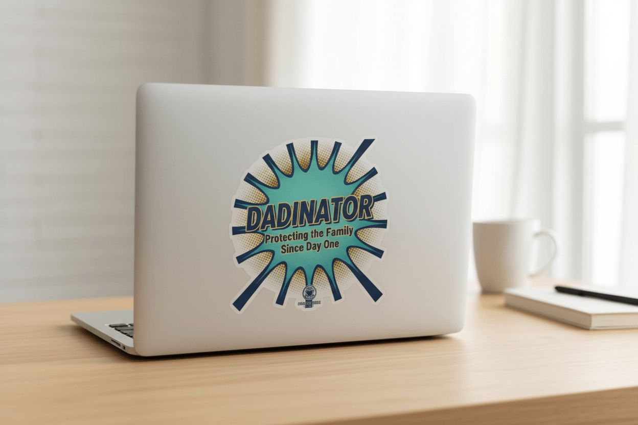 Kiss-Cut Vinyl Decal — Dadinator: Protecting the Family Since Day One - Good Life Goods